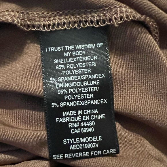 NWOT AFRM Tan Mock Neck Bodycon Dress - Picture 6 of 7